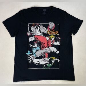 Street Fighter Graphic T-shirt Men XL Black Short Sleeve